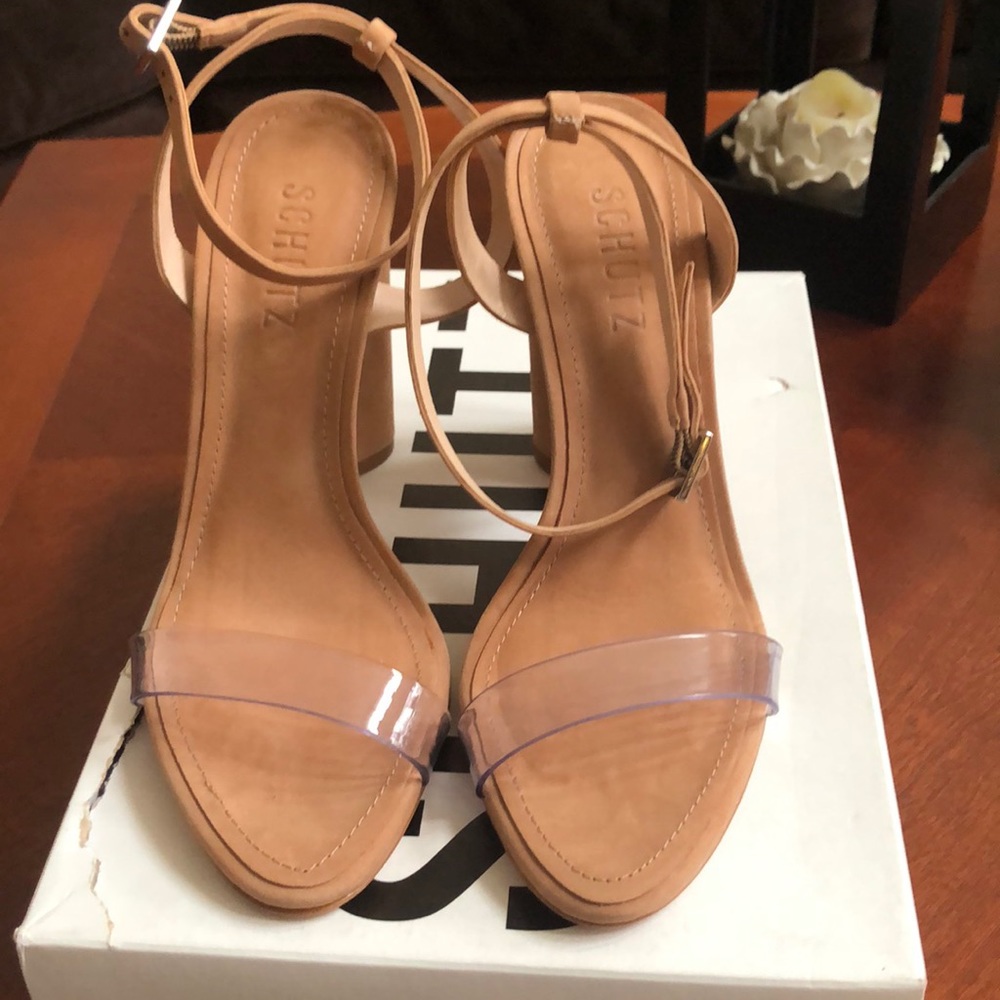 Schutz sandals honey beige size 6